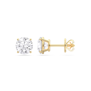 6,00 CT F/VS Round Cut Lab Grown Diamond Four Prong Set Stud Pendiente Hecho en oro sólido para unisex - Product Image 1