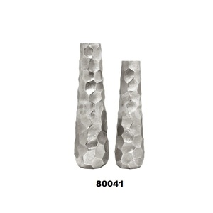 Hot Sale Best Quality 2 Pcs Silver Metal Flower Vases Decorative for Home Living Room Bed Room - Product Image 1