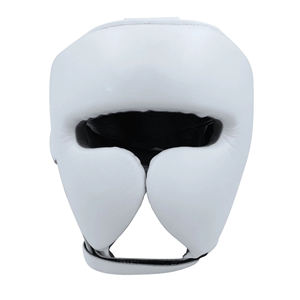 Leather Boxing Headgear MMA Training Adjustable Padded Customizable Color Size Unisex for <b>Karate</b> Taekwondo Kickboxing Sparring - Product Image 2