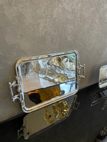 Vente en gros d'usine de plateau de service plaqué argent de haute qualité pour les mariages fabriqués avec un matériau en laiton durable