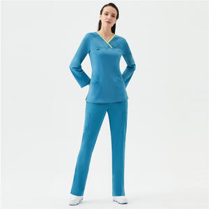 2025 diseño único transpirable suave tejido médico Scrub uniformes de enfermera cómoda ropa de Hospital hecha de Spandex de alta calidad - Product Image 5