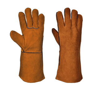 Gants de soudage en cuir de vachette fendu, résistants à l'abrasion, de protection personnelle, pour la construction, la lutte contre les incendies, les barbecues - Product Image 5