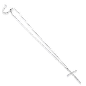 Collier pendentif croix plaqué rhodium or 14 carats avec zircon émeraude serti en canal, bijoux religieux chrétiens unisexes de haute qualité - Product Image 1