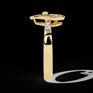 ผู้ผลิตเครื่องประดับชั้นดี แหวนรูปหัวใจทองคำ 18K และ 14K ประดับเพชรแท้ แหวนหรูหราทำมือสุดโรแมนติก - Product Image 4