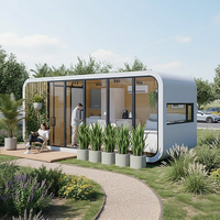 Hoogwaardige prefab modulaire capsule op maat gemaakte ecologische buitenbungalow met 2 slaapkamers, keuken en toilet