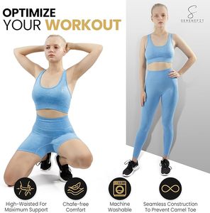 Ropa deportiva de marca privada, conjunto de gimnasio de 3 piezas para mujer con tejido de poliéster, ropa deportiva sin costuras para mujer - Product Image 5