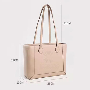Bolsos de mano informales de gran capacidad para mujer, bolsos de lujo de piel auténtica con logotipo personalizado de alta calidad para mujer - Product Image 6