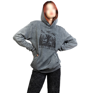 เสื้อฮู้ดสำหรับซักด้วยกรดของผู้หญิงเสื้อมีฮู้ดสำหรับบริการนอกสถานที่ดีไซน์ใหม่สีเทา - Product Image 1