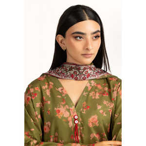 Conjunto de 2 Piezas para Mujer, Estampado Floral Verde, Talla XS, Largo por Encima de la Rodilla, Estilo Casual-Formal, Top y Shorts para Primavera/Verano - Product Image 4