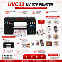 Nueva Impresora UV DTF de 13 Pulgadas A3 XP600 de Doble Cabezal, Máquina para Pegatinas con Relieve Dorado Personalizadas, Barniz 3D, Alta Eficiencia, Semiautomática