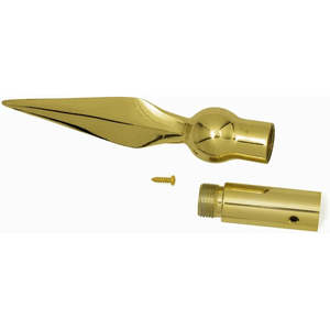 หัวเสาธงโลหะสีทองสำหรับตกแต่งภายใน ขนาดเส้นผ่านศูนย์กลาง 1 นิ้ว รูปทรงหอกพร้อมธงแบน สำหรับเสาธงในงานพาเหรด - Product Image 3