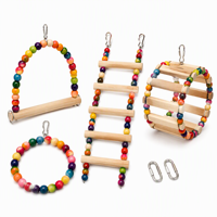 Ensemble de jouets en bois naturel pour perroquets, balançoire, échelle, pont pour perruches, calopsittes, accessoires de cage
