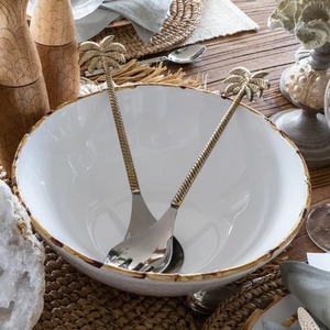 Ensemble de serveurs à salade à poignée en laiton antique, ustensile de service élégant pour la maison - Product Image 4