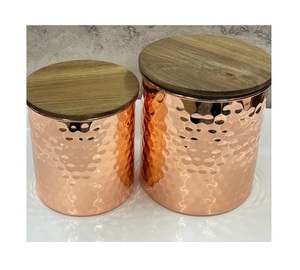 Recipiente de cobre único hecho a mano puro, Juego de 2 con material extra clásico a un costo muy asequible - Product Image 5