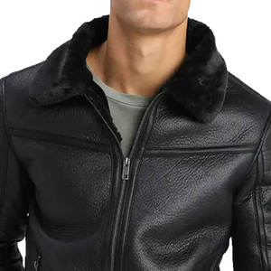 Dernier design Veste en cuir véritable pour homme d'hiver avec col montant Haute qualité Grande taille Haute rue Respirant et séchage rapide - Product Image 6