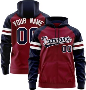 Sweat à capuche zippé personnalisé axé sur le confort 100% coton tissage tricoté avec numéro de nom personnalisé Logo broderie esprit d'équipe Design - Product Image 1