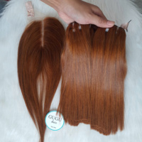 Extensions de cheveux vierges lisses en gros, double épaisseur, couleur naturelle, cheveux humains vietnamiens d'un seul donneur, trame Genius double résistance