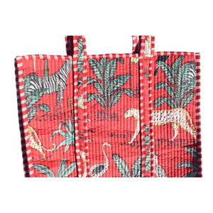 Bolso de mano de algodón acolchado indio para mujer, bolso de hombro estampado elegante para viajar, bolsos de mano de moda - Product Image 3