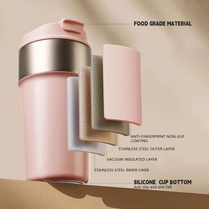 Mug à café isotherme au design simple et durable avec couvercle, garde au chaud et au froid pour l'intérieur - Product Image 5