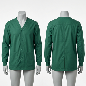 Chaqueta Médico Premium de Poliéster y Spandex de 280 GSM, Blanca con Paneles en Contraste, Diseño Personalizado con Logotipo Bordado e Impreso - Product Image 6