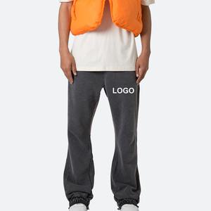 Pantalons de survêtement unisexes en coton ample pour hommes, style streetwear, anti-boulochage, teinture unie, taille élastique, pantalon de survêtement d'extérieur - Product Image 1