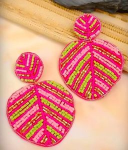 Elegant Handmade <b>Beaded</b> Earrings with <b>Thread</b> Work - Product Image 1