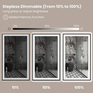 Marco de espejo de baño LED Diseño moderno Retroiluminación frontal ajustable Función antivaho Interruptor táctil para apartamento Hotel Hospital - Product Image 5