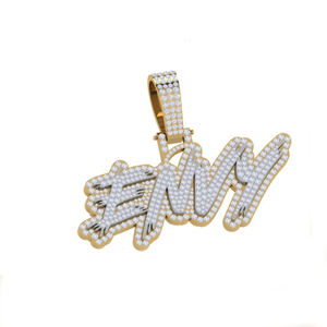 <b>Fascinating</b> Chic 14K <b>Gold</b> Moissanite Hip Hop Pendant Round Brilliant Cut VVS2 Luxury Jewelry Statement Gift for Men Women - Product Image 1