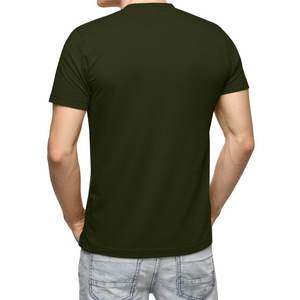 Camiseta de manga corta con cuello redondo para hombre Camiseta de algodón liso sólido Tamaño grande y alto disponible - Product Image 2