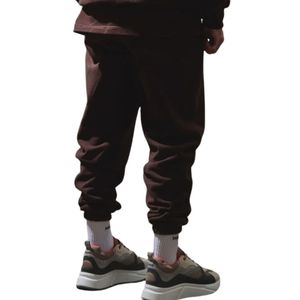 Pantaloni da <span class=keywords><strong>Jogger</strong></span> con risvolto marrone al 100 percento in pile di cotone per peso massimo rilassato con cintura elastica e tasca con Zip - Product Image 5