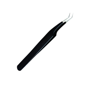 Pinzas de pestañas de alta calidad para mujeres Pinzas profesionales de acero inoxidable en negro Instrumentos de belleza Pinzas de pestañas - Product Image 4