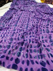 ผ้าจอร์เจียเจ็ตส่าหรีแบบพิเศษปักเรียงตามลำดับสองชั้นทันสมัยสไตล์ปากีสถานอินเดียผู้ใหญ่งานแต่งงานเจ้าสาวดูสวยงาม - Product Image 3