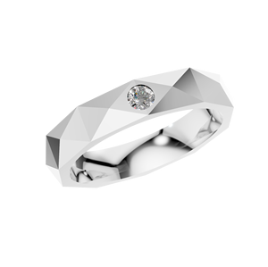 925 plata esterlina Original VVS D Moissanite facetado punta ajuste banda anillo de boda geométrico moderno minimalista joyería Unisex - Product Image 1