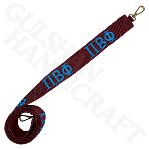 Kappa Alpha Theta Beaded Purse Strap Handmade Black & Gold Adjustable Seed Bead Bag Strap for Sorority Events, Game Day Everyday - Product Image 4