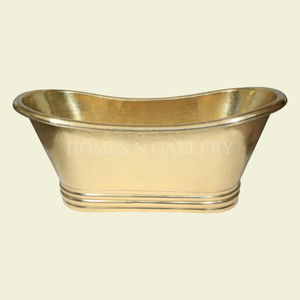 Bañeras independientes de cobre y plata personalizadas al por mayor, escurridor de forma ovalada martillada de diseño tradicional para remojar hidromasaje - Product Image 1