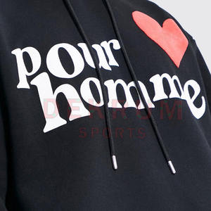 Sweat à capuche personnalisé pour homme 2026, impression en relief, couleur unie, décontracté, vêtements d'hiver, 100% coton, en solde - Product Image 6