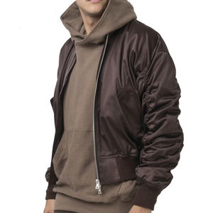 OEM al por mayor 100% poliéster moda chaqueta de satén con cremallera completa brillante ligero prendas de vestir exteriores OEM/ODM etiqueta privada al por mayor - Product Image 4