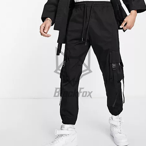 Pantalon de survêtement taille moyenne DTF personnalisé pour hommes, nouveau pantalon en polaire évasé décontracté à la mode avec décoration et poches en patchwork vieilli - Product Image 5