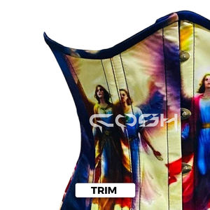 Corset sous-poitrine à baleines en acier avec imprimé Jésus, pour fêtes, tenues de club, festivals, vente en gros, mode spirituelle - Product Image 4