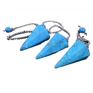 Haute qualité cône turquoise howlite pendule cristal naturel pierres précieuses cône à facettes pendule de radiesthésie pour pendules de guérison Reiki - Product Image 1