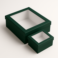 Boîte d'emballage en carton rigide écologique personnalisée, réutilisable, carrée, avec lamination mate, gaufrage, fenêtre transparente, pour boulangerie, cosmétiques