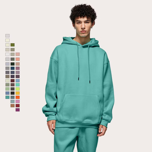 เสื้อฮู้ดผู้ชายผ้าฝ้ายฟลีซ 280 กรัม แบบขายส่ง OEM มีกระเป๋าขนาดใหญ่ ใส่ได้ในฤดูหนาว มี 45 สีสำหรับพิมพ์ลาย - Product Image 1