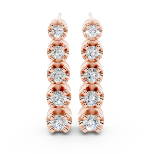 Venta al por mayor a granel, Pendientes chapados en oro rosa múltiple para mujer, venta al por mayor de fábrica, corte brillante redondo cultivado en laboratorio sintético de lujo personalizado - Product Image 2