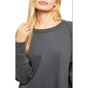Free People Women's Amelia Cotton Waffle Knit <b>Thermal</b> <b>Top</b> Black Large Size for Spring Season - Product Image 3