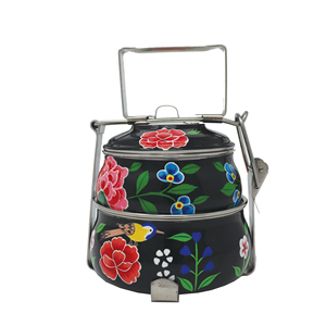 Merveilleux Design Forme Ronde En Laiton et Cuivre Pique-Nique Tiffin Box avec Poignée En Gros Stockage Des Aliments Boîte À Lunch - Product Image 5