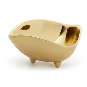 Serveur de fruits en métal d'excellente qualité et de haute qualité, bol à 3 compartiments, vaisselle en laiton, décoration de table, bol à fruits au design de luxe - Product Image 4