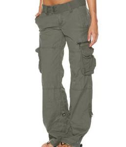 Femmes rétro littérature Art été Cargo pantalon plusieurs poches décontracté jambe droite ample avec taille élastique fermeture avant plate - Product Image 2