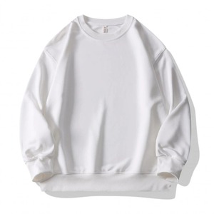 เสื้อสเวตเตอร์ไม่มีฮู้ดสำหรับผู้ชายเสื้อสเวตเตอร์เปล่าสำหรับใส่ได้ทั้งชายและหญิงมีฮู้ดสีขาวปักลายสีทึบเทคนิคการระเหิดสำหรับฤดูหนาว - Product Image 1