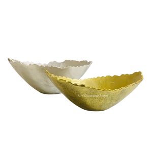 New Design Aluminium Fruits Bowl Home Kitchen Decorative Broken <b>Edges</b> Bowl for Wedding Centerpiece Salad Mixing Dough Bowl - Product Image 3
