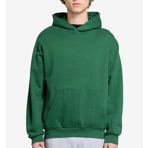 Sweat à capuche ample avec lettre en molleton basique solide Sweat à capuche à manches longues avec poche kangourou - Product Image 3